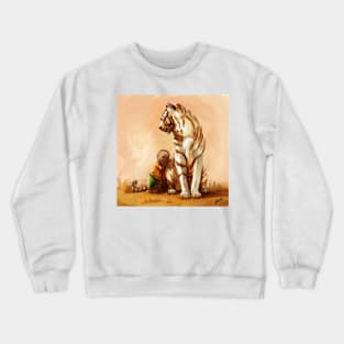 Kid with a tiger Crewneck Sweatshirt